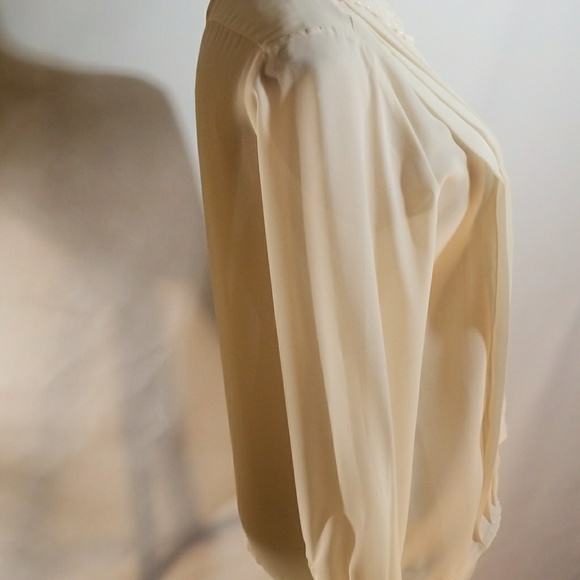 Cream Embroidered Long Sleeve Blouse - Picture 4 of 7